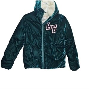Abercrombie & Fitch Green Hooded Jacket Puffer Coat AF  Size  11/12